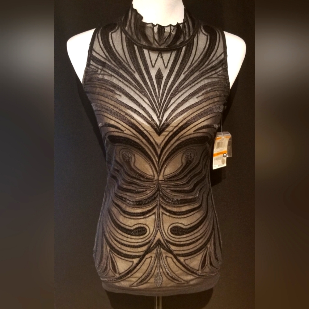 INC International Concepts, Style name: Voltage. Sleeveless top, black, small
